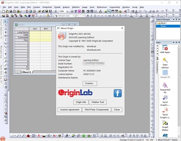 科研绘图软件 OriginPro 2021b SR1 v9.8.0.200 中文破解版下载