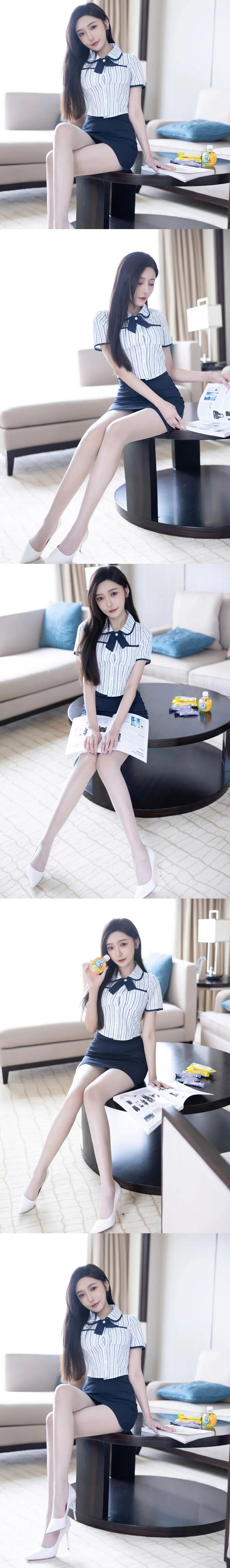 居家秘书高跟特写｜包臀裙+长腿杀，视觉暴击